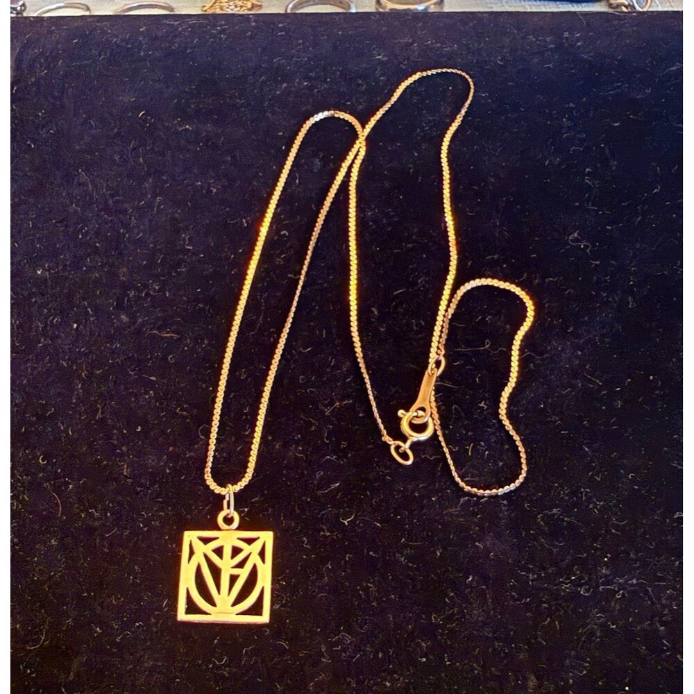 Vtg 1970s 14K Gold "I Love You" secret message Pendant Chain Necklace Italy sign